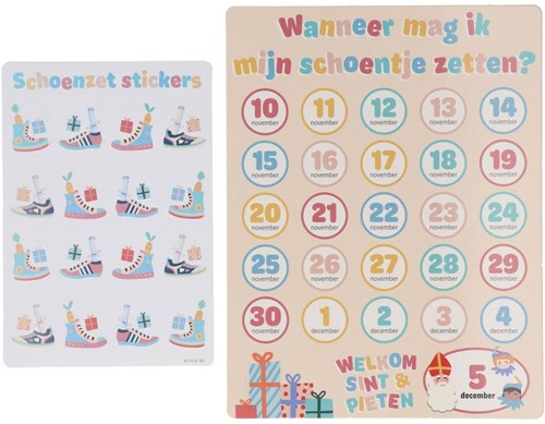 Folat Adventskalender Sinterklaas Schuh stellen mit Stickern-2