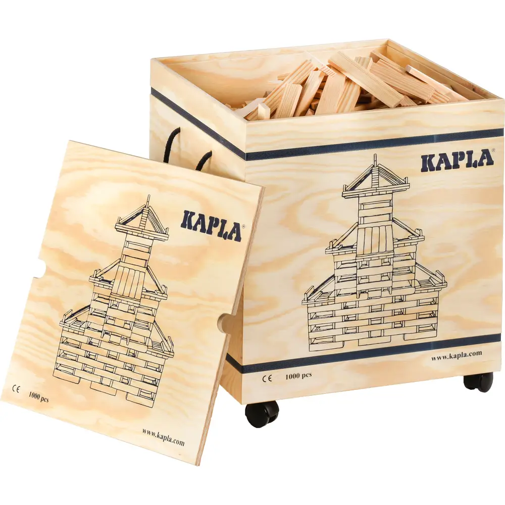 Vedes Bauset - Kapla 1000 Bausteine Holz Konstruktionsspielzeug