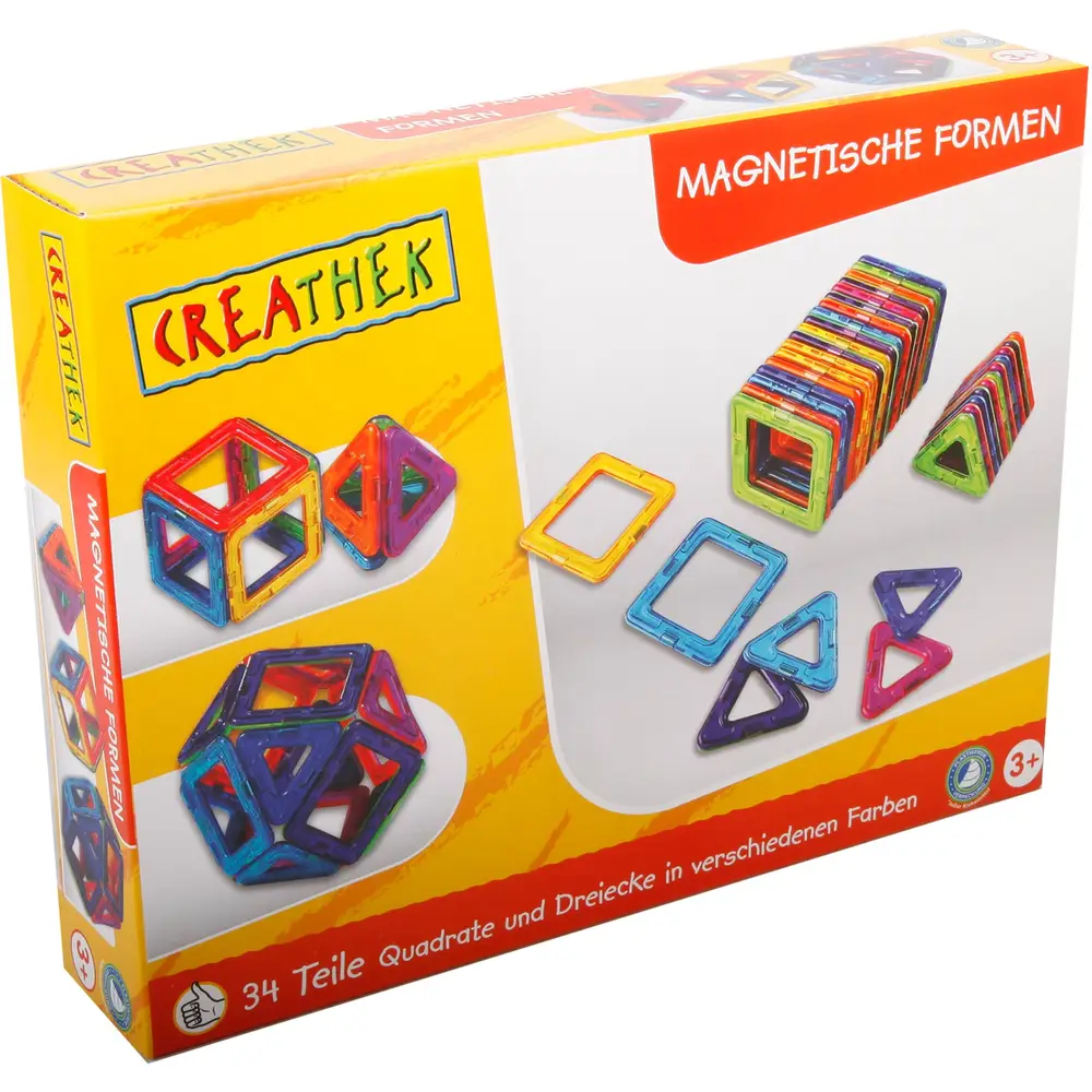 Creathek Magnetspielzeug Formen - 34-teiliges Set für Kinder