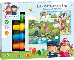 Bambolino Toys Stempelset Fien & Teun - kreatives, lehrreiches Bauernhofspielzeug