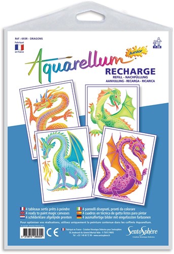 Sentosphère Aquarell Nachfüllpackung Drachen Malplatten 18x25 cm Fantasy-3