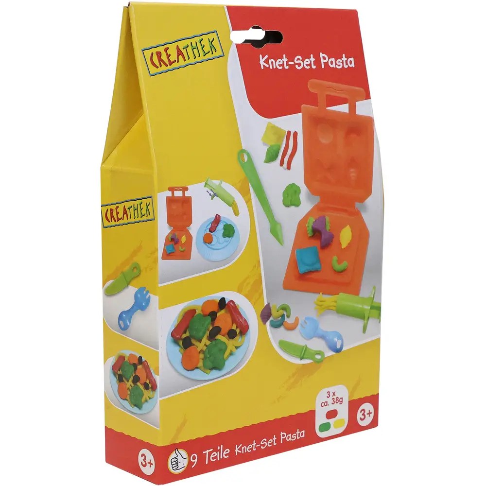 Creathek Knetset Pasta Spielset 9-teilig für Kinder kreativ