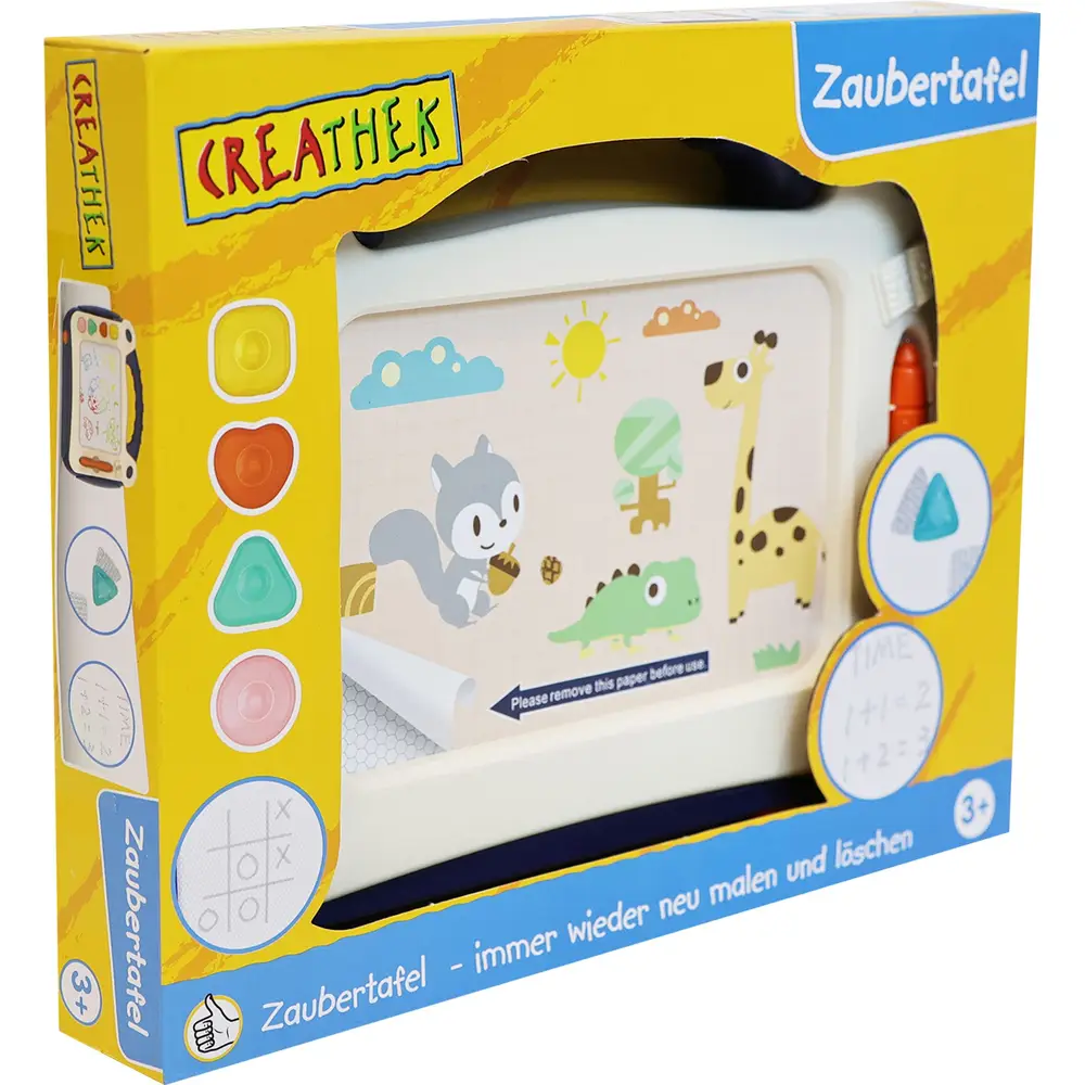Creathek Magnetisches Zeichentafel Spielzeug mit Stempeln und Farben