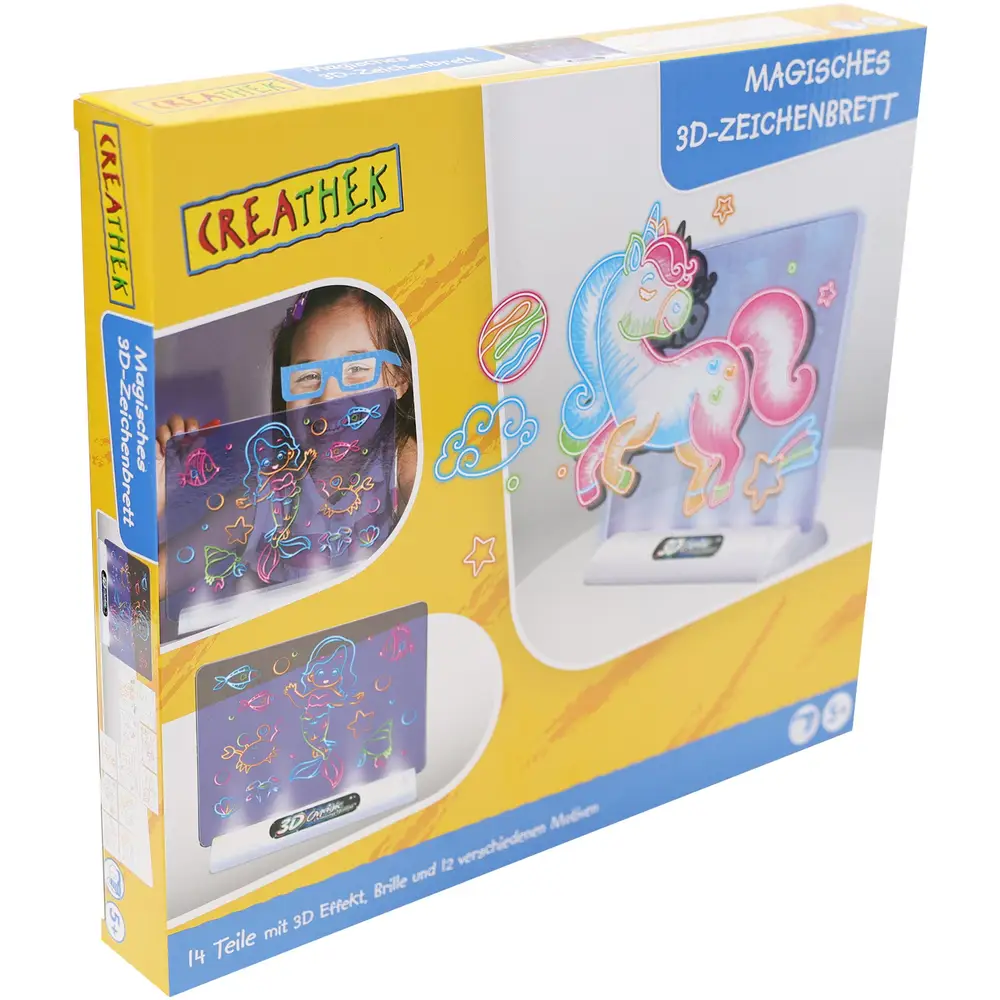 Creathek 3D Zeichenbrett mit Zubehör - Magisches Malspielzeug für Kinder