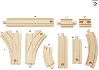 Brio Holz Eisenbahn Erweiterungsset midi - 16-teiliges Schienenpaket-3