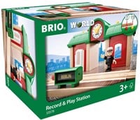 Brio Bahnhof mit Aufnahmefunktion - interaktives Holzspielzeug für Kinder