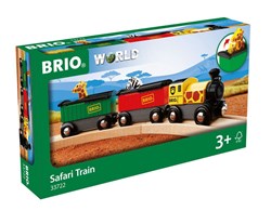 Brio Safari Zug mit Safari-Tieren - buntes Holzspielzeug für Kinder