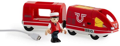 Brio Wiederaufladbarer roter Personenzug mit USB-Kabel - Spielzeugzug-2