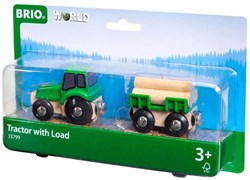 Brio Traktor mit Anhänger - Holzspielzeug Traktor für Kinder