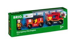 Brio Feuerwehr Zug - Spielzeug Lokomotive mit Licht und Sound - 33811
