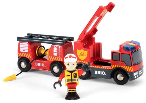 BRIO Feuerwehr-Leiterfahrzeug mit Licht & Sound-3