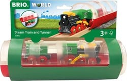 Brio Dampflok Spielzeugzug mit Tunnel - Holzeisenbahn Set