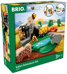 Brio Safari Spielzeugzug-Set - Holzeisenbahn mit Tieren