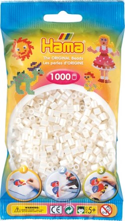 Hama Bügelperlen - Perlmuttweiß - 1000 Stück - Kreatives Spielzeug
