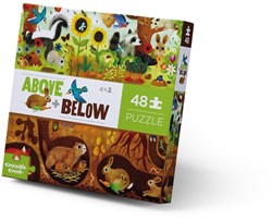 Crocodile Creek doppelseitiges Puzzle Hinterhof - 48 Stücke