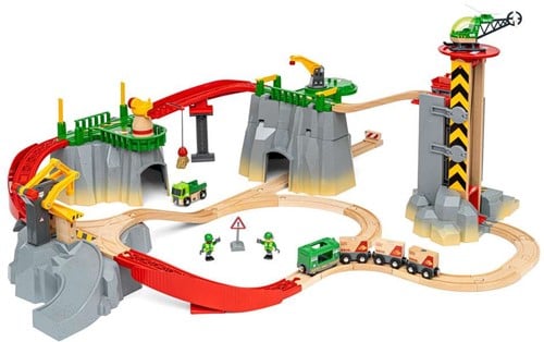 Brio Cargo Mountain Set - Holzeisenbahn mit Berg und Kran-2