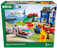 Brio Rescue Team Zugset - Holzeisenbahn - Rettungsfahrzeuge