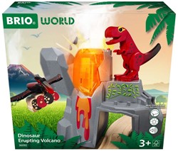 Brio Dinosaurier Vulkan Spielset - Abenteuer mit Lava und Dinosauriern für Kinder