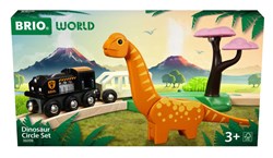 Brio Dinosaurier Spielzeug Zugset - Holzeisenbahn mit Dinos