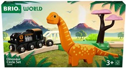 Brio Dinosaurier Spielzeug Zugset - Holzeisenbahn mit Dinos