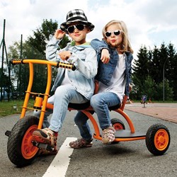 Top Trike Dreirad Taxi gelb mit Schiebestange und Stauraum