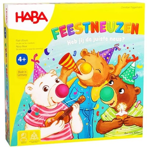 Haba Brettspiel Feestneuzen - buntes Kinderspiel für 2-4 Spieler