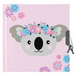 Lobbes Tagebuch Koala Pastell mit Schloss 13,5x13,5cm für Kinder