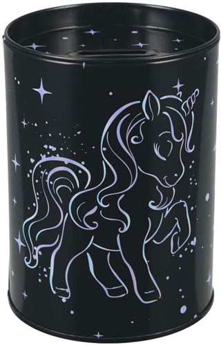 Lobbes Spardose Einhorn holografisch mit Unicorn Print Metall