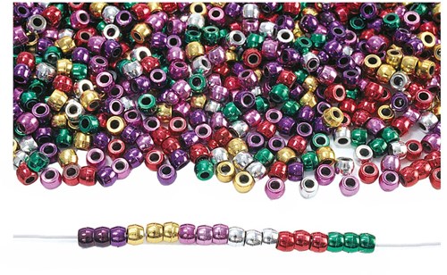 Colorations Perlen metallic Ponyperlen Set - kreative Bastelperlen 453 Gramm