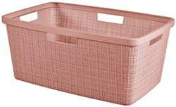 Curver Wäschekorb Jute 46L rosa - nachhaltiger Aufbewahrungskorb Wäsche