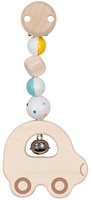 Goki Holz Baby Clip Auto - sensorisches Spielzeug für unterwegs