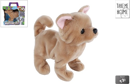 Take Me Home Plüsch Laufhund braun 21cm Spielzeug Hund für Kinder