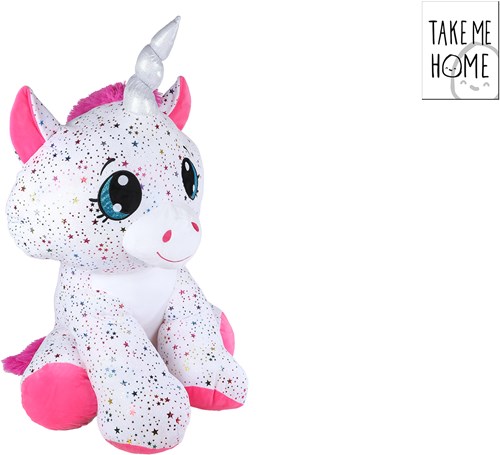 Take Me Home Einhorn Plüsch Kuscheltier weiß rosa 70cm Sternenmuster