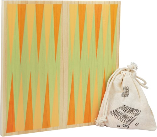Holz Brettspiel Backgammon Reisespiel kompaktes Format 20x20cm-3