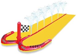 Swim Essentials Wasserrutsche - Doppel-Rennbahn mit Sprinkler