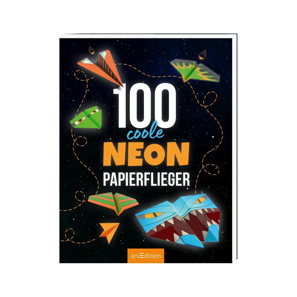 ars Edition Bastelbuch Neon-Papierflieger 100 Vorlagen Kinder Falten