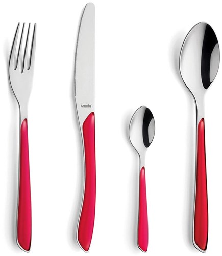 Amefa Besteckset Eclat 24-teilig Himbeer modern Edelstahl Tischset