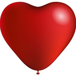 Folat Ballons Herz Rot 8 Stück - Herzförmige Partyballons