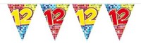 Folat Geburtstagsgirlande 12 Jahre - bunte Wimpelkette 3 Meter-2