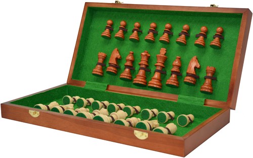 HOT Games Schach-Klappkassette Holz eingelegt 40 cm-3