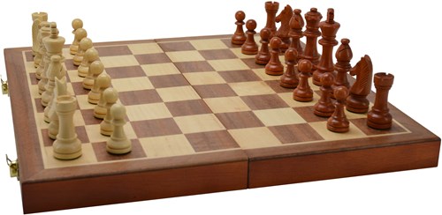 HOT Games Schach-Klappkassette Holz eingelegt 40 cm-2