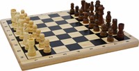 HOT Games Schach-Set Holz bedruckt 29x29 cm.