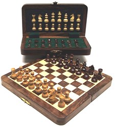 HOT Games Schachspiel magnetisch eingelegtes Holz 30x15cm klassisch