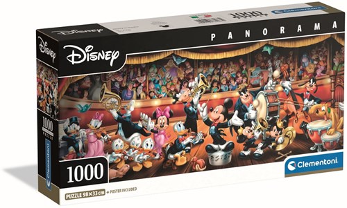 Clementoni Puzzle 1000 Panorama Disney Orchestra - Panorama-Puzzle
