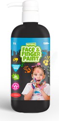 Gesichts- und Fingerfarbe Flasche mit Pumpe schwarz 1L Kinderfarbe sicher