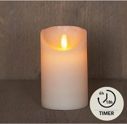 Anna's Collection LED Stumpenkerze Elfenbeinweiß - Stimmungsvolle Wachskerze mit beweglicher Flamme 12,5 cm