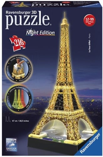 Ravensburger Eiffelturm bei Nacht