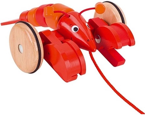 Goki Holz Nachziehtier Hummer - buntes Lernspielzeug für Kleinkinder-2