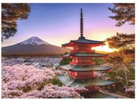 Ravensburger Puzzle Kirschblüte am Fuji Berg 1000 Teile Landschaft-3