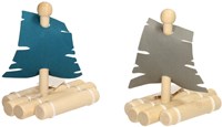 Holz Floß Spielzeug Boot mit buntem Segel für Kinder